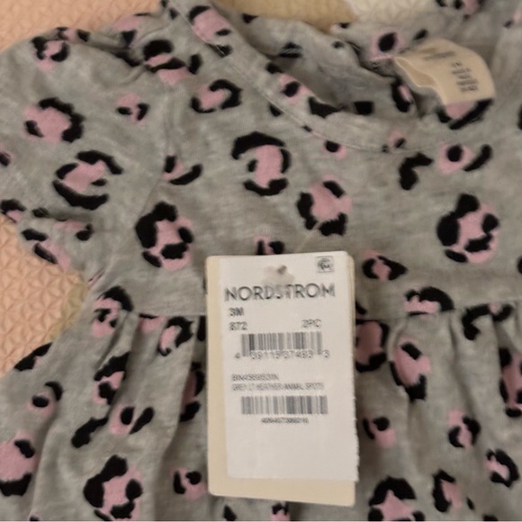 NWT Tucker & Tate 2 Piece Heather Grey and Pink Leopard Dress and Bloomers 3 mo - Picture 6 of 13
